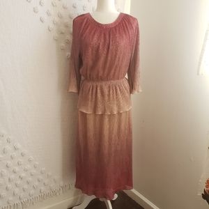 70's Ombre Pleated Dress
